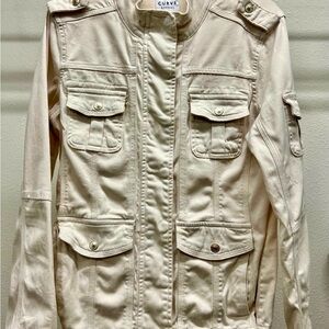 Curve Appeal Women's Cream Utility Jacket